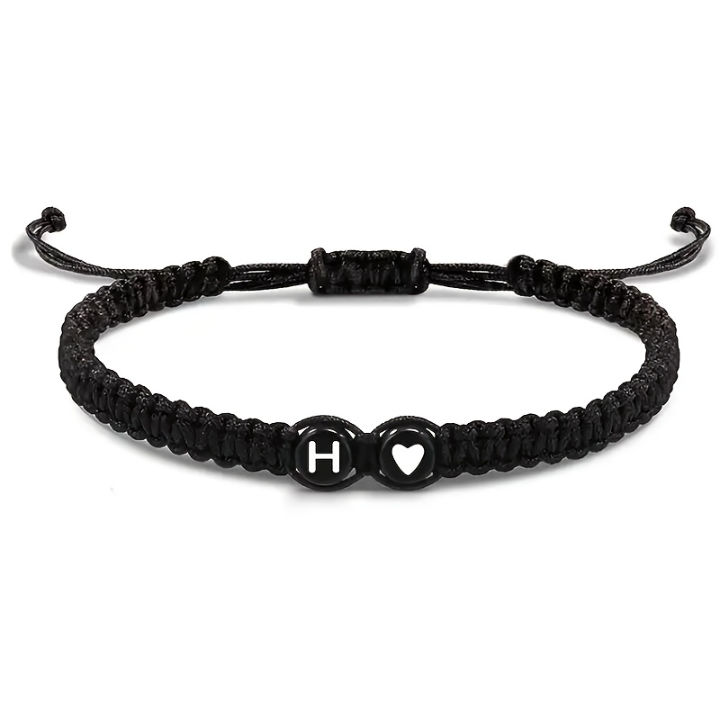 1pc Couple Adjustable Cord 26 Letter Bracelets Men Women Birthday
